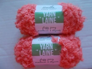 Needle Crafters Fluffy Fancy yarn, Coral, lot of 2 (65 yds ea) - Picture 1 of 3
