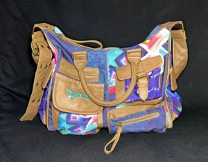 DESIGUAL Multicolor Canvas Multi-Pockets Shoulder Bag y2k style - Picture 1 of 11
