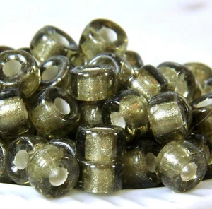 Pony, Roller Beads, 9mm, 3.5mm Hole, Black Diamond w/Silver Lining, 20 Pcs, 138 - Picture 1 of 3