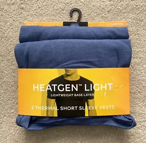 NEU M&S Herren Jeansblau Kurzarm Thermo Westen 2er Pack Größen S, M & 2XL - Bild 1 von 2