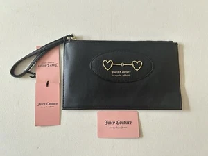 Juicy Couture Large Black Heart To Heart Wristlet NEW - Picture 1 of 10