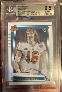 Retrato de novato Trevor Lawrence RC 2021 Donruss clasificación BGS 9,5 gema como nuevo - Imagen 1 de 2