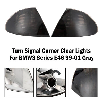Turn Signal Corner Corner Clear Lights For BMW 3 Series E46 99-01 Gray S11 - Image 1 of 4