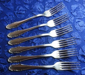 OKA 700 Barock  6 Vorspeise bzw Frühstücksgabeln ca.  17,8 cm Siber-90 /Erh. 2-3 - Bild 1 von 8