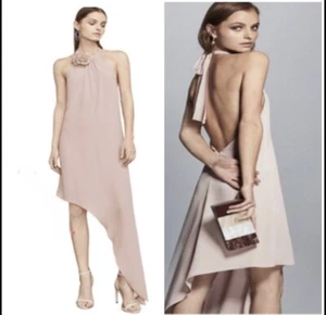 NWT BCBG MAXAZRIA TEA ROSE DEBORAH ASYMMETRICAL HALTER DRESS SZ 10 $250 - Picture 1 of 11