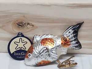 Inge Koi Pesce Rosso con Morsetto Albero di Natale Ornamento Stella su Fibbia Germania - Foto 1 di 11