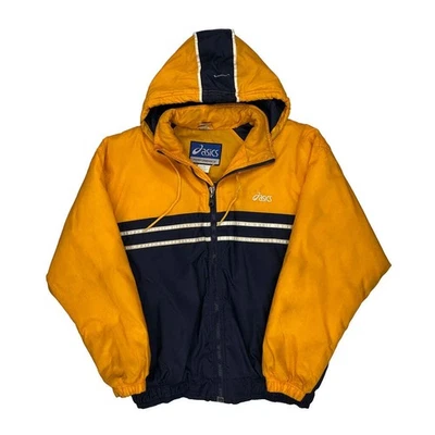 Asics Striped Windbreaker - Large Navy Nylon - Image 1 of 4