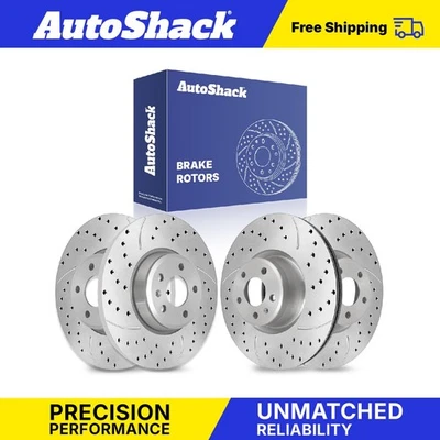 Front Rear Drilled Slotted Brake Rotors for Audi S4 A4 allroad A4 Quattro - Image 1 of 3