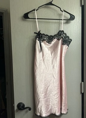 Rare Victoria’s Secret Angel Pink And Black Slip Dress Size Medium - Image 1 of 4