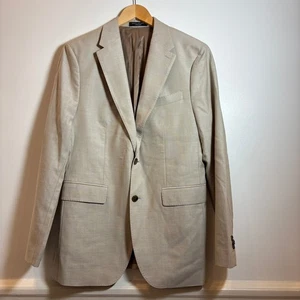 Banana Republic Reda Flexo Beige Italian Wool Blend Khaki Hopsack Blazer 38R NWT - Picture 1 of 18