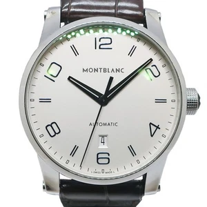 GEBRAUCHTE MONTBLANC Time Walker Date 110338 Silber Herrenuhr #41018 - Bild 1 von 8