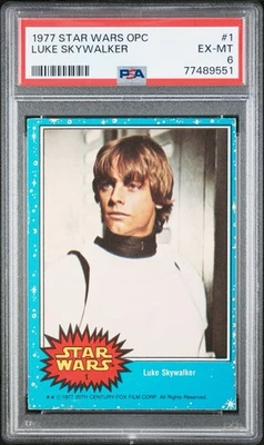 1977 O-PEE-CHEE OPC STAR WARS #1 LUKE SKYWALKER ROOKIE PSA GRADED VERY RARE!!! - Image 1 of 2