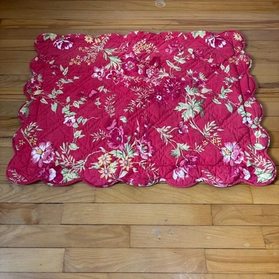 Almohada reversible Pottery Barn falsa floral lino algodón Shabby Chic Country Foto 1 de 4