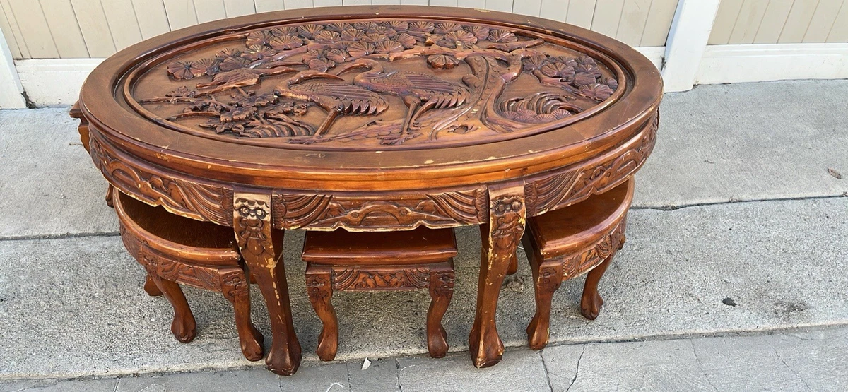 中華民国　1910年代アンティーク　コーヒーテーブル1 点＆チェア2点　上海租界 中華民国 1910年代アンティーク コーヒーテーブル1 点＆チェア2点 上海