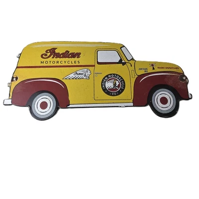Vintage Indian Motorcycles Sign - Service Truck Gas Porcelain Sign - Image 1 of 4