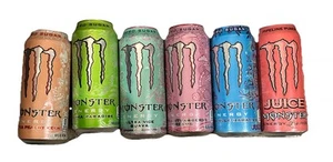 6 Empty MONSTER ENERGY can 16 Oz All Different Color No Liquid Read Description - Picture 1 of 7