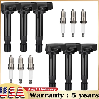 UF242) Ignition Coil Pack & Iridium Spark Plug Set of 6 for Acura CL TL 3.2L V6 - Image 1 of 4