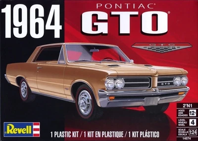 REVELL 1:24 KIT AUTO 2 IN 1 PONTIAC GTO 1964 104 PEZZI  LUNGHEZZA 21,4 cm  14574 - Immagine 1 di 2