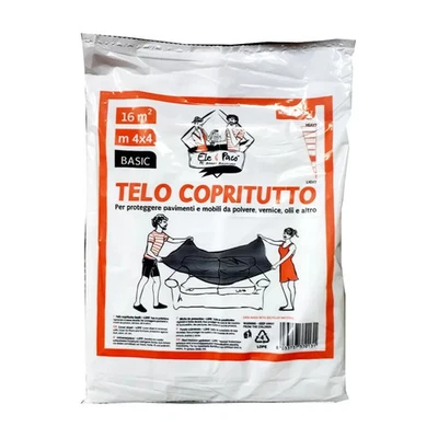 Telo copritutto 350gr 4x4mt da imbianchino per proteggere da oli pittura polvere - Immagine 1 di 4