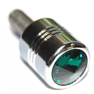 Tornillo gema Swarovski cromado Billet "verde" para montaje de asiento Harley en guardabarros trasero - Imagen 1 de 2