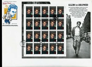 USA, SCOTT # 3082, LARGE FDC COVER SHEET - JAMES DEAN, LEGENDS OF HOLLYWOOD 1996 - Picture 1 of 2