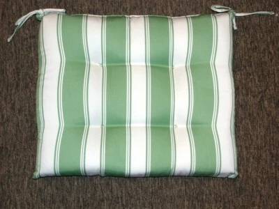 Outdoor Patio Seat Pad ~ Apple Green Stripe ~ 21" x 17" x 3.5" **NEW** - Image 1 of 2