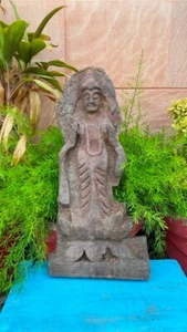 17a Figura Figura Laxmi de Madera Antigua Tallada a Mano de la Diosa - Imagen 1 de 10