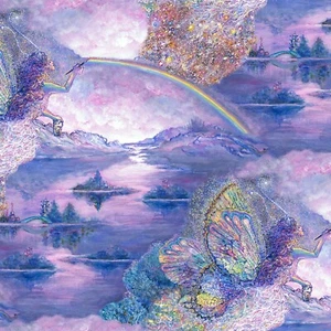 Astral Rainbows, Astral Voyage Quilt Fabric BTY, 44" Wide From 3 Wishes - Picture 1 of 3