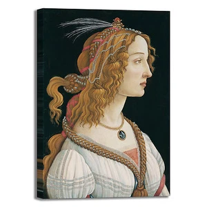 Botticelli Simonetta Vespucci Bild Druck Leinwand Gemälde Rahmen Wohnkultur - Bild 1 von 4
