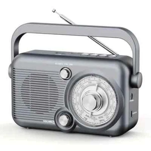 Portable Radio with Bluetooth AM FM Radio with Best Reception:Vintage Shortwave - Picture 1 of 4