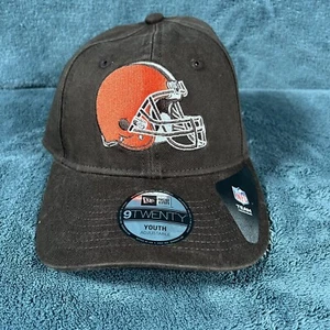 New Era 9Twenty Cleveland Browns Youth Brown Helmet Logo Adjustable Hat - Picture 1 of 4