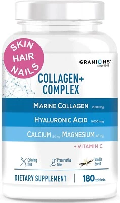 Морские коллагеновые комплексные таблетки 2000 мг с гиалуроновой кислотой для волос кожи и ногтей - Изображение 1 из 4