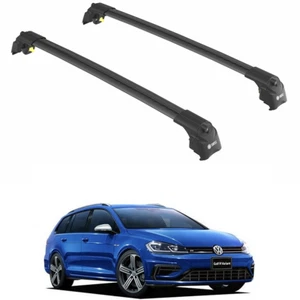 to Fit VOLKSWAGEN GOLF VARIANT (Mk7-5G) 2012- Roof Racks Cross Bars  Black Set - Picture 1 of 22
