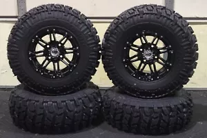 YAMAHA RHINO 660 25" COYOTE ATV TIRE & HD3 BLK WHEEL KIT IRS1CA - Picture 1 of 7