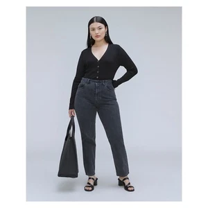 Everlane The Curvy 90s Cheeky Straight Crop Jeans Washed Black Women’s Size 32 - Picture 1 of 9