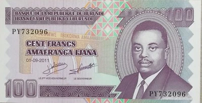 Burundi 2011 100 Francs Note PY 732096 - Image 1 of 2
