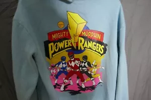 Sudadera con Capucha Power Rangers Para Hombre Grande Azul Pullover Mighty Morphin Frontal Trasero Gráfico - Imagen 1 de 7