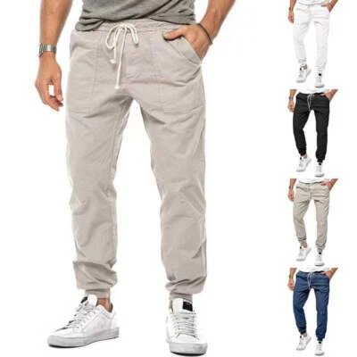 New classic drawstring woven casual sportswear pants for men in large size - Image 1 of 4