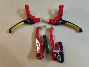 NOS Mittelschule BMX Bremshebel und Bremssättel...rot...Fahrrad...Fahrrad. - Bild 1 von 7