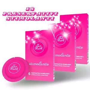 18 Preservativi Stimolanti Love Match Profilattici Eiaculazione Precoce condom - Foto 1 di 5