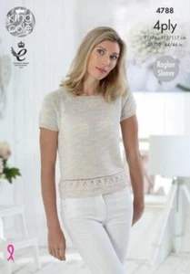 King Cole 4ply Knitting Pattern Tops 4788 - Picture 1 of 2