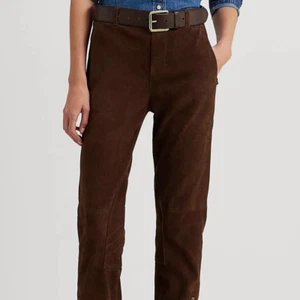 NWT Lauren Ralph Lauren Women’s Straight-Leg Goat Suede Pants Brown Size 8 $795 - Picture 1 of 11