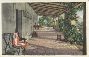 San Diego CA, Ramona's Marriage Place, porche, postal (POSTAJE, COLECCIONABLE) - Imagen 1 de 2