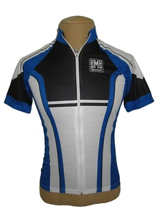 SMS SANTINI CYCLING JERSEY FULL ZIP MEN'S LARGE BLACK BLUE WHITE - Picture 1 of 3