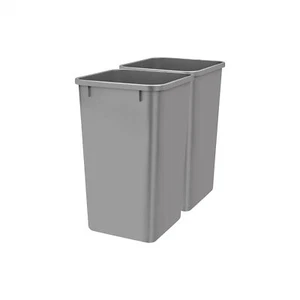 27-Quart Plastic Replacement Trash Can (Silver 2 Pack) - Picture 1 of 2