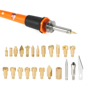 30W 24PCS Wood Pyrography Tool Set Wood Burning Kit Woodburning Tips T8E6 - Picture 1 of 12