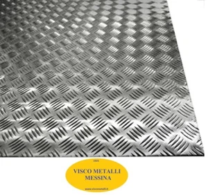 Lastra Alluminio Lamiera mandorlata mm 2 casa nautica bricolage mm 2x500x1000 - Imagen 1 de 1