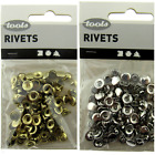 Flat Round Rivets - 50pcs of 7mm Diameter Rivets in Gold or Silver