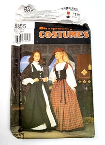 Falda celta damas sombrero chal chaleco + patrón de costura talla HH 6-12 simplicidad #8855 - Imagen 1 de 9