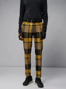 Pantalones de golf J. Lindeberg Princeton micro altos elásticos a cuadros amarillo 38X32 - Imagen 1 de 14
